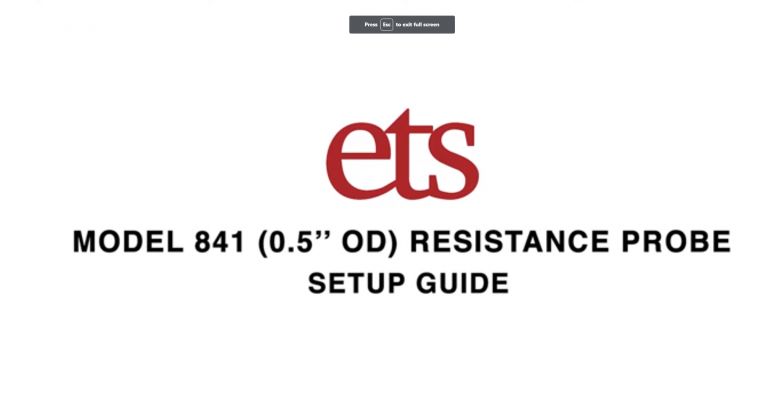 Model 841 Resistance Probe Setup Guide